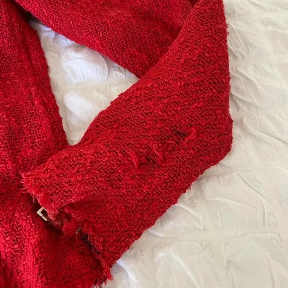 IRO AGNETTE red distressed tweed jacket - Picture 10 of 16